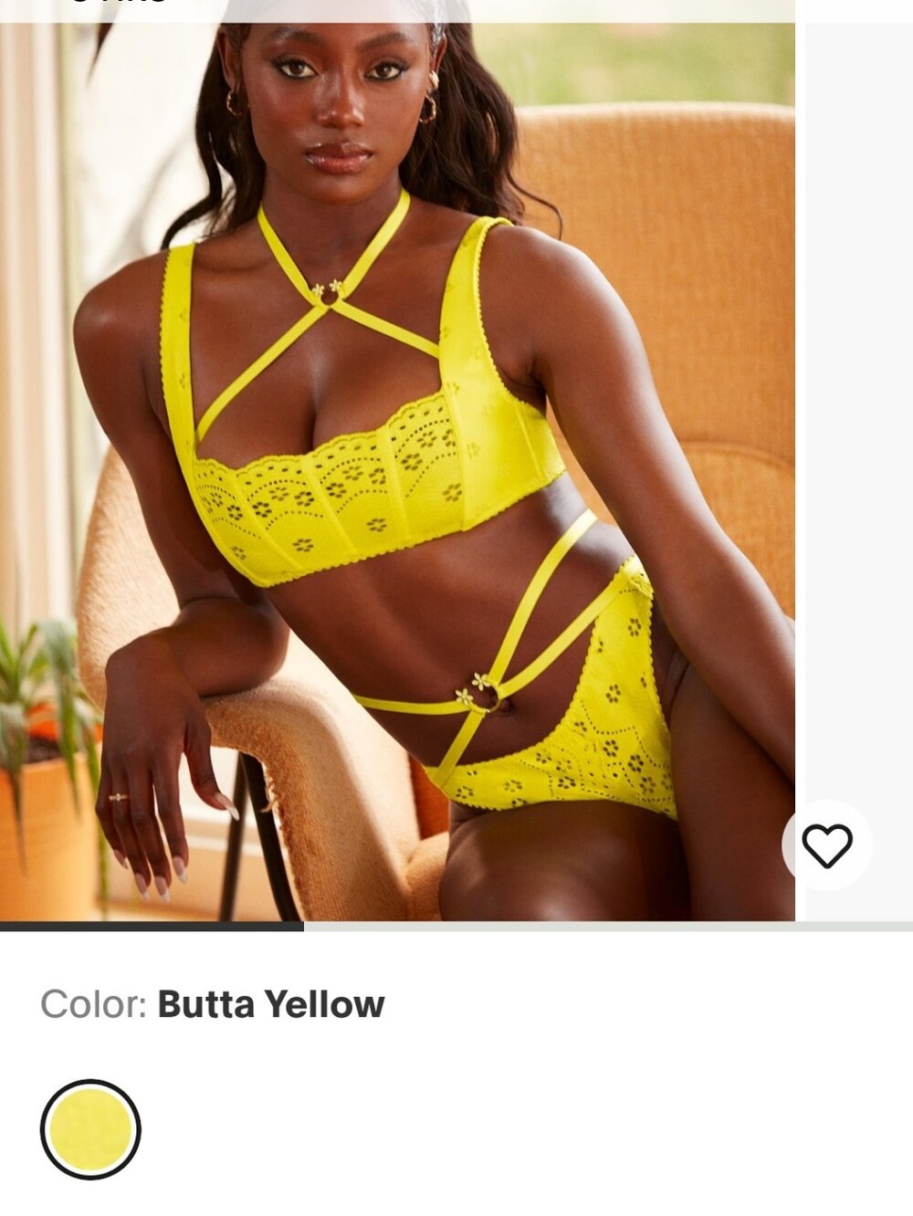 Savage X Fenty Attitude Adjustment Broderie Butta Yellow Body Harness XS-XL NEW